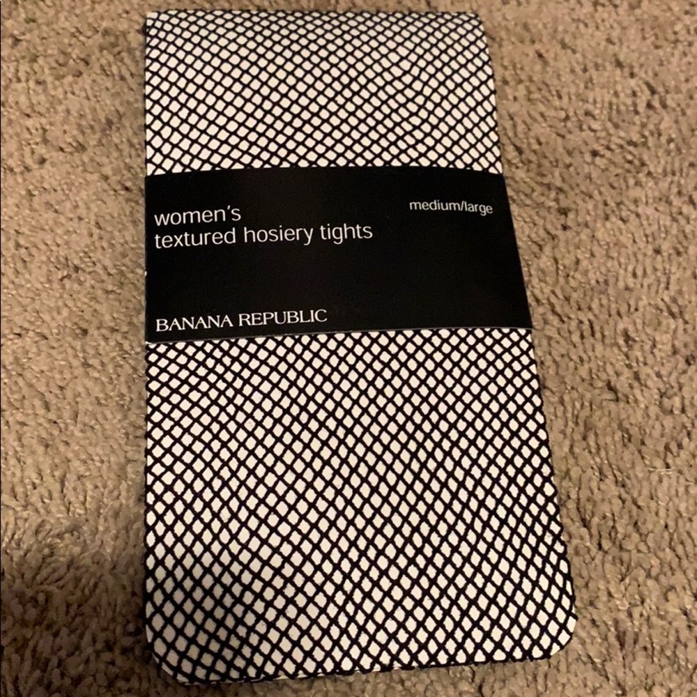 Banana Republic Black Textured Hosiery Tights M/L